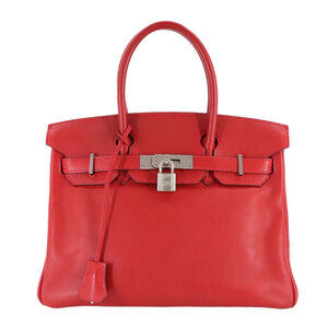 Hermes Hermès Birkin 30 Swift Vermilion Handbag with Silver Hardware and L Stamp